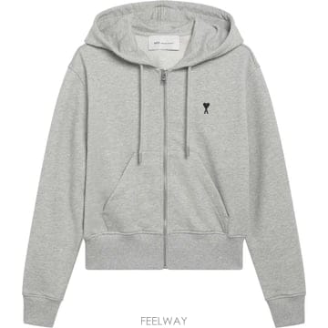 (당일) 26FW 아미 블랙 하트 로고 그레이 여성 후드 집업 FSW801 730 A273