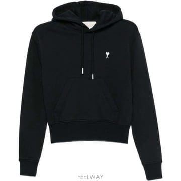 (당일) 26FW 아미 화이트 하트 로고 블랙 여성 후드 티셔츠 FSW800 730 045