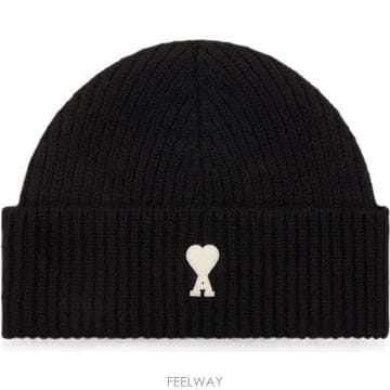 (당일) 26FW 아미 화이트 하트 로고 블랙 비니 UBO006 018 012