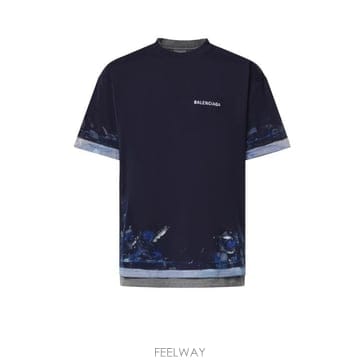 Balenciaga 26FW �߷��þư� ���� Ƽ���� A009CW TUVJ78065 NAVY26FW �߷��þư� ���� Ƽ���� A009CW TUVJ78065 NAVY