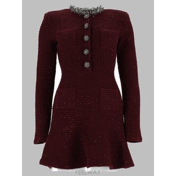 26 F/W 셀프 포트레이트 드레스 SC26-152S-BU_BURGU B0042365592