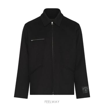 MM6 메종 마르지엘라 지퍼 자켓 인 블랙 더블페이스 울 SH0AM B0302429340