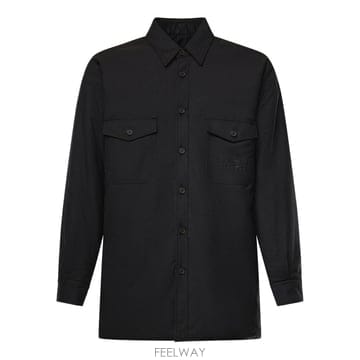 MM6 메종 마르지엘라 A 패딩 다크 그레이 울 & 나일론 오버셔츠 B0302429342