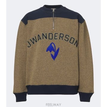 26 FW JW앤더슨 엠브로이더리 울 블렌드 하프 집업 스웨터 TP582165999