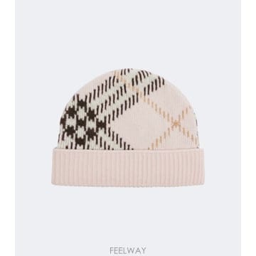 26 FW 버버리 Burberry Check 캐시미어 블렌드 비니 TP582166182