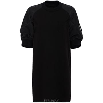 26 FW 사카이 여성 나일론 트윌 x 코튼 저지 드레스 84I XYE014 TP725780088