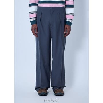 26 FW 라코스테 남성 런웨이 스트레이트 핏 테일러드 자카드 팬츠 lac0166009blu