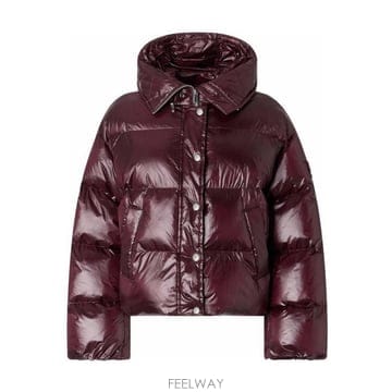 26FW 핀코 Impasto 글로시 버건디 후드 푸퍼 자켓 105656A3FRR7 TP581726426