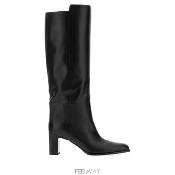 26FW 지미 추 블랙 레더 Caly 부츠 CALYKB65SQMBLACK TP581899068