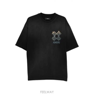 26SS 아미리 Quad Ma 블랙 코튼 T 셔츠 AMTOJR1112001 TP579430588