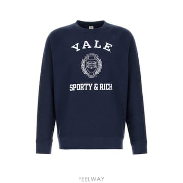 26SS 스포티   리치 네이비 블루 코튼 앤 폴리에스터 스웨트 셔츠 ST082611680BL106DARKN