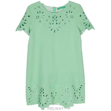24SS 에르마노 설비노 그린 비스코스 블렌드 드레스 D442Q325ILM56322 TP581897565