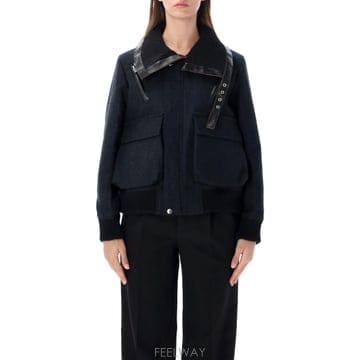 26FW 사카이 더블 페이스 헤링본 푸퍼 블루종 2608765202 TP581898548