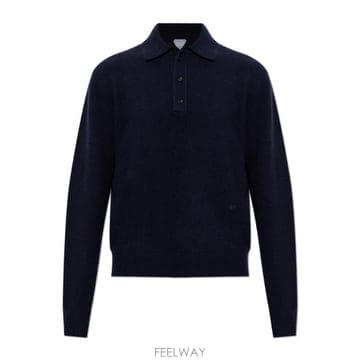 26FW 보테가 베네타 미드나이트 블루 울 블렌드 폴로 셔츠 A005BIV6UX04071 TP58199584