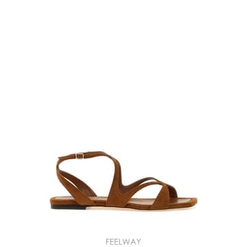 26FW 지미 추 Biscuit suede Ayla 샌들 AYLAFLATSUETAN TP578387476