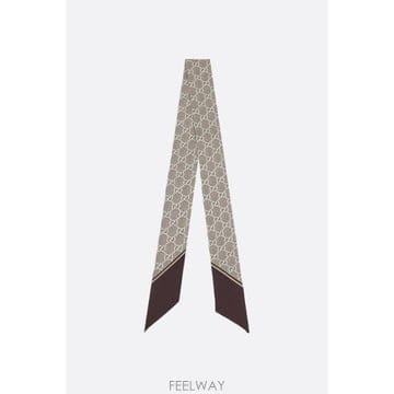 [E32]구찌 8122503G0019865 여성 스카프 머플러 GUCCI GG silk neck bow