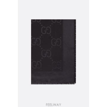 [E32]구찌 6636713GC431000 여성 스카프 머플러 GUCCI GG jacquard silk wo