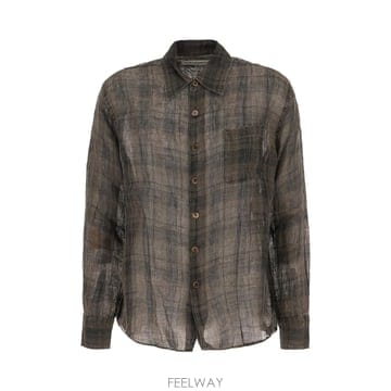 Our Legacy [W63]�ƿ������� M2262AP PCHECK ���� ���� ���� Camicia in lino con ricam[W63]�ƿ������� M2262AP PCHECK ���� ���� ���� Camicia 