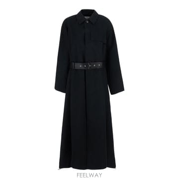 26FW 셀린느 블랙 트렌치 코트 with Bonded 코튼 디테일 RM0GM4S3296NB TP582098