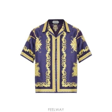 Versace Barocco 프린트 반소매 셔츠 10274701A19254 5UL30 TP979842111