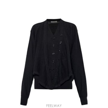 드레이프 더블 브레스트 가디건 PO0056LK1063 BK999 TP979815154