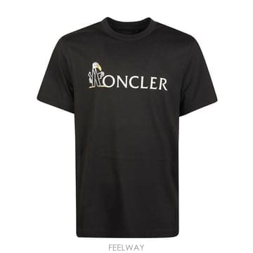 Moncler 로고 프린트 크루넥 티셔츠 L20918C0003389B8U 999 TP979779341