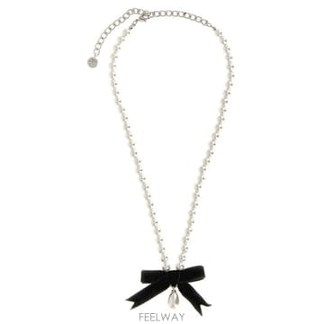 셀프 포트레이트 블랙 리본 진주 목걸이 AW26606NW WHITE TP979788919