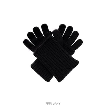 저희 레거시 골지 니트 장갑 RKAWICZKIA4263FST0 SLUBTWISTEDBLACKGREYWOOL