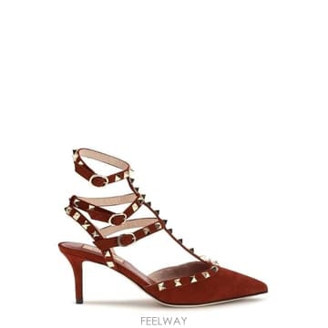 Valentino Garavani 락스터드 포인티드 토 앵클 스트랩 펌프스 9W2S0375CVB W16 TP