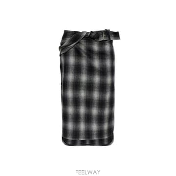 이로 나일란 체크 랩 스커트 WP31NYLANE0 DARKGREYCHECK TP979805207