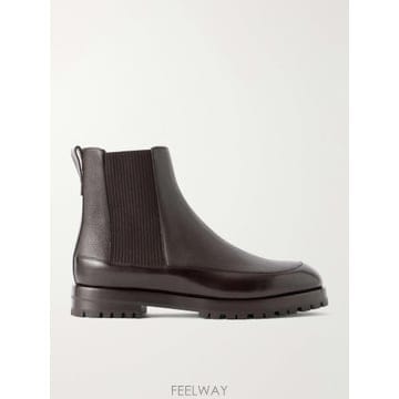26 FW 마놀로 블라닉 다크 브라운 엘베티코 매니 풀 그레인 가죽 첼시 부츠 TP581897072
