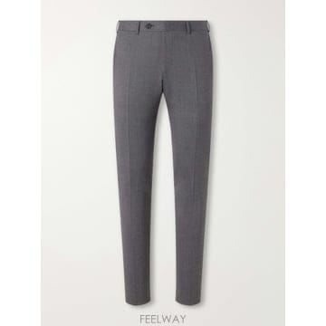 26 FW CANALI 그레이 스트레이트 핏 울 블렌드 트윌 팬츠 TP582107961