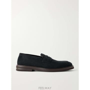 26 FW 브루넬로 쿠치넬리 블랙 플렉스 스웨이드 페니 로퍼 TP582098592
