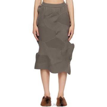26 FW Issey Miyake 그레이 코네 코네 미디 스커트 262809F092005