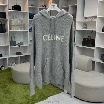 셀린느 리브드 울 니트 후드