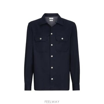 26 FW 브루넬로 쿠치넬리 버진 울 스냅 버튼 셔츠 MY6660721C160 TP458808541