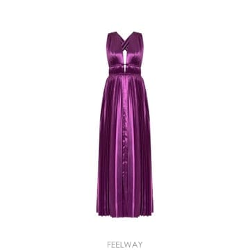 26 FW 울라 존슨 레나 새틴 플리츠 맥시 드레스 PF2601260 TP455671123