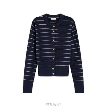 26 FW 타미힐피거 스트라이프 버튼 프런트 가디건 WW0WW51115 TP455467881
