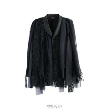 Comme des Garcons 26 FW �ĵ������� lace panelled draped jacket GRJ00205 TP45959870326 FW �ĵ������� lace panelled draped jacket GRJ00205 