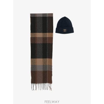 26 FW 바버 체크 프린지 스카프 세트 MGS0095NY91 TP458380200