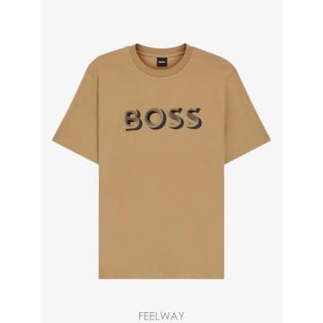 26 FW 보스 로고 프린트 코튼 티셔츠 50551902 TP458850725