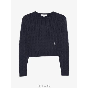 26 FW 스포티앤리치 이사오 케이블 니트 로고 자수 스웨터 WS094710326BL106 TP4575536