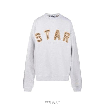 26 FW Golden Goose 스타 자수 그레이 멜란지 코튼 스웨트셔츠 GUP02711P002412 TP