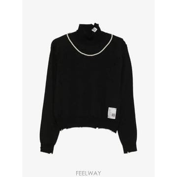 26 FW 메종미하라야스히로 디스트레스드 펄 장식 스웨터 K17SW712 TP457185717