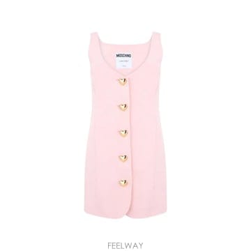 26 FW 모스키노 하트 버튼 민소매 미니 드레스 A04215525 TP455461278