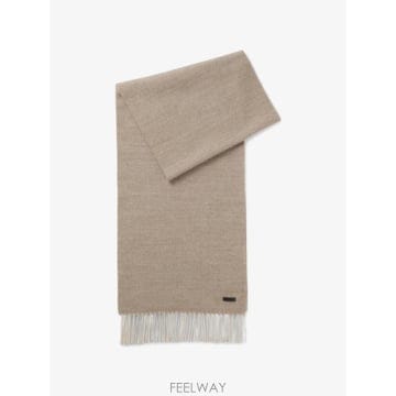 26 FW 보스 double faced scarf in wool with logo label 50572414