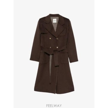 26 FW 산드로 벨트 더블 브레스티드 코트 SFPOU00766 TP457768570