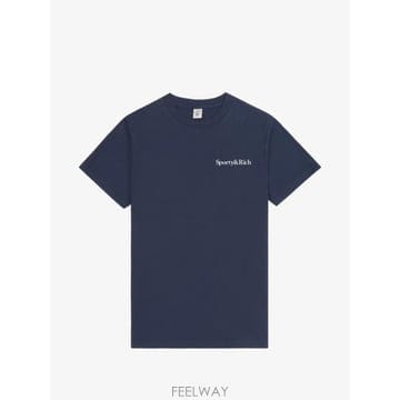 26 FW 스포티앤리치 로고 디테일 반소매 티셔츠 TO119712300BL TP458874292