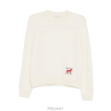 26 FW 메종 키츠네 로고 패치 라운드 넥 스웨터 QW080CLKT1006 TP455787014