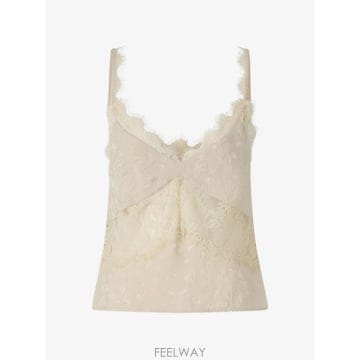 26 FW PINKO 레이스 트리밍 주름 탑 107319A3FC TP459594656